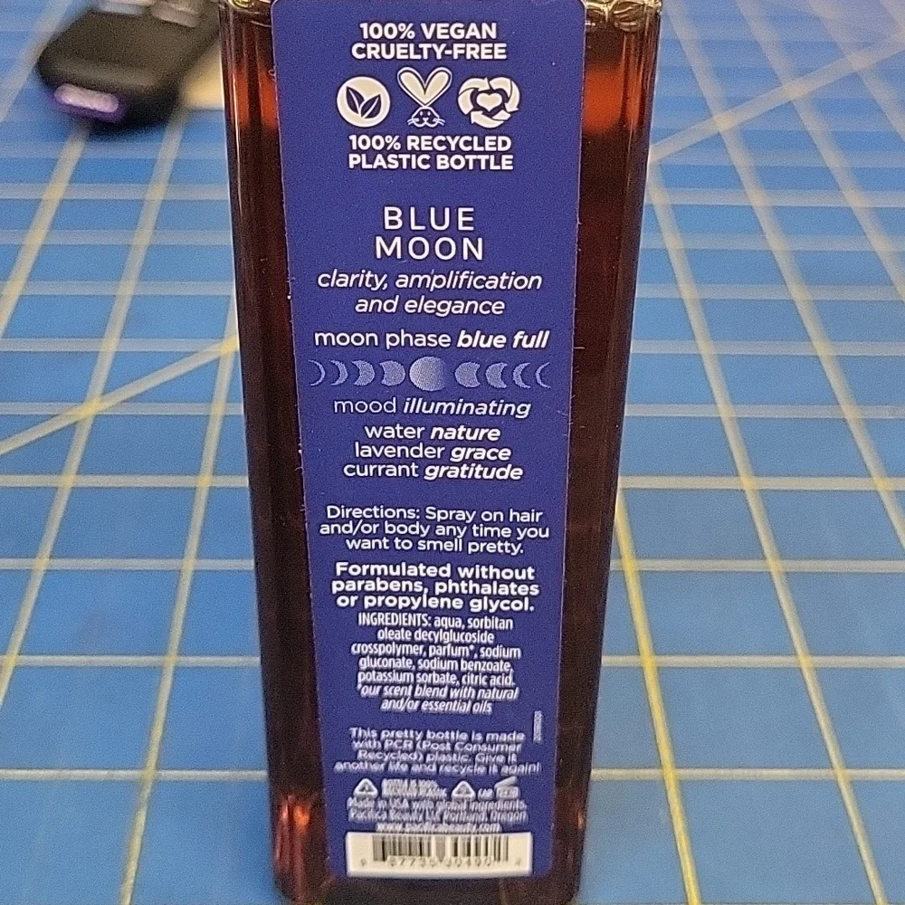 Pacifica Blue Moon Hair & Body Mist Water Lavender Currant 194ml Spray Bottle